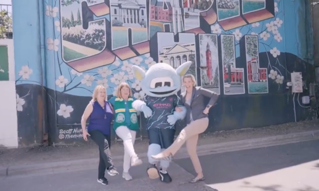 WATCH: Manchester City Mascot Greets Locals on Franklin Street