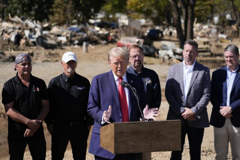 Trump Makes More Debunked Claims About Fema As He Surveys Storm Damage In North Carolina