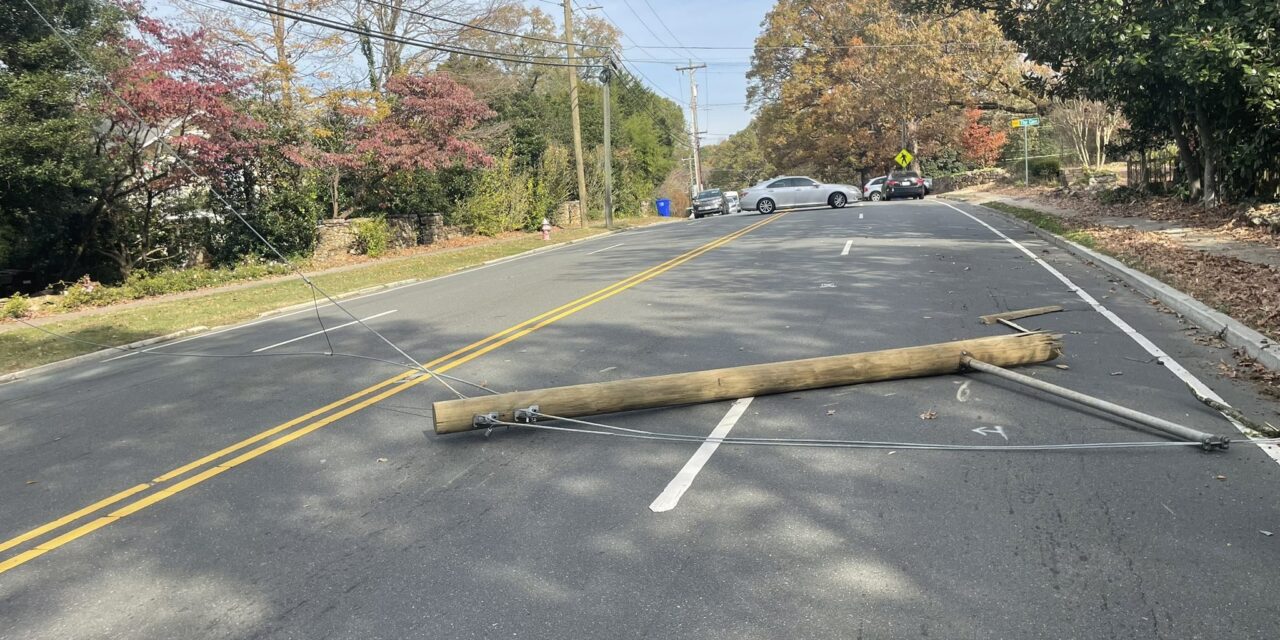 Downed Utility Pole Briefly Causes Road Closure, Traffic Detours in Chapel Hill