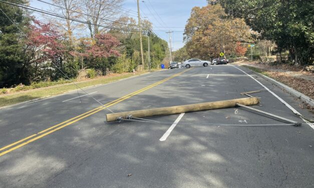 Downed Utility Pole Briefly Causes Road Closure, Traffic Detours in Chapel Hill