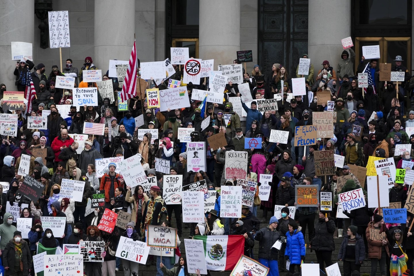 anti-trump administration protest protestors signs washington 50501 ...