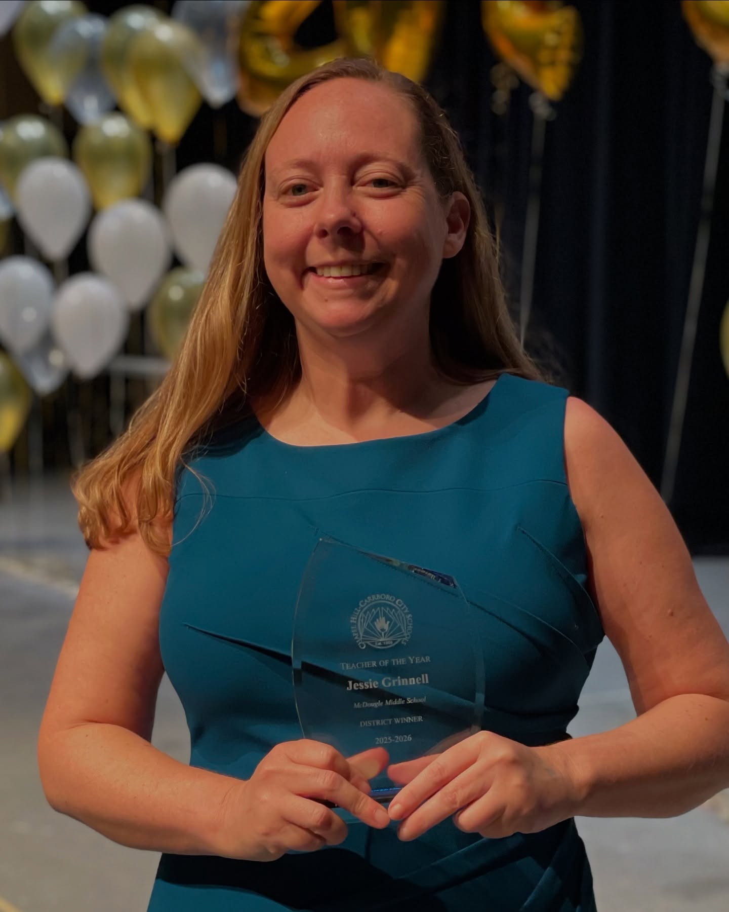 McDougle Middle’s Jessie Grinnell Named CHCCS’ 2025 Teacher of The Year