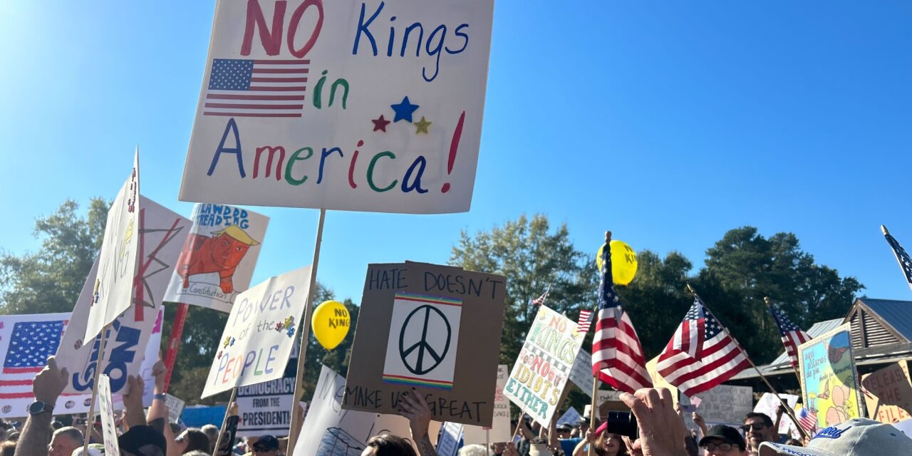 ‘No Kings’ Demonstrators Take To The Streets In Carrboro, Pittsboro, and Hillsborough