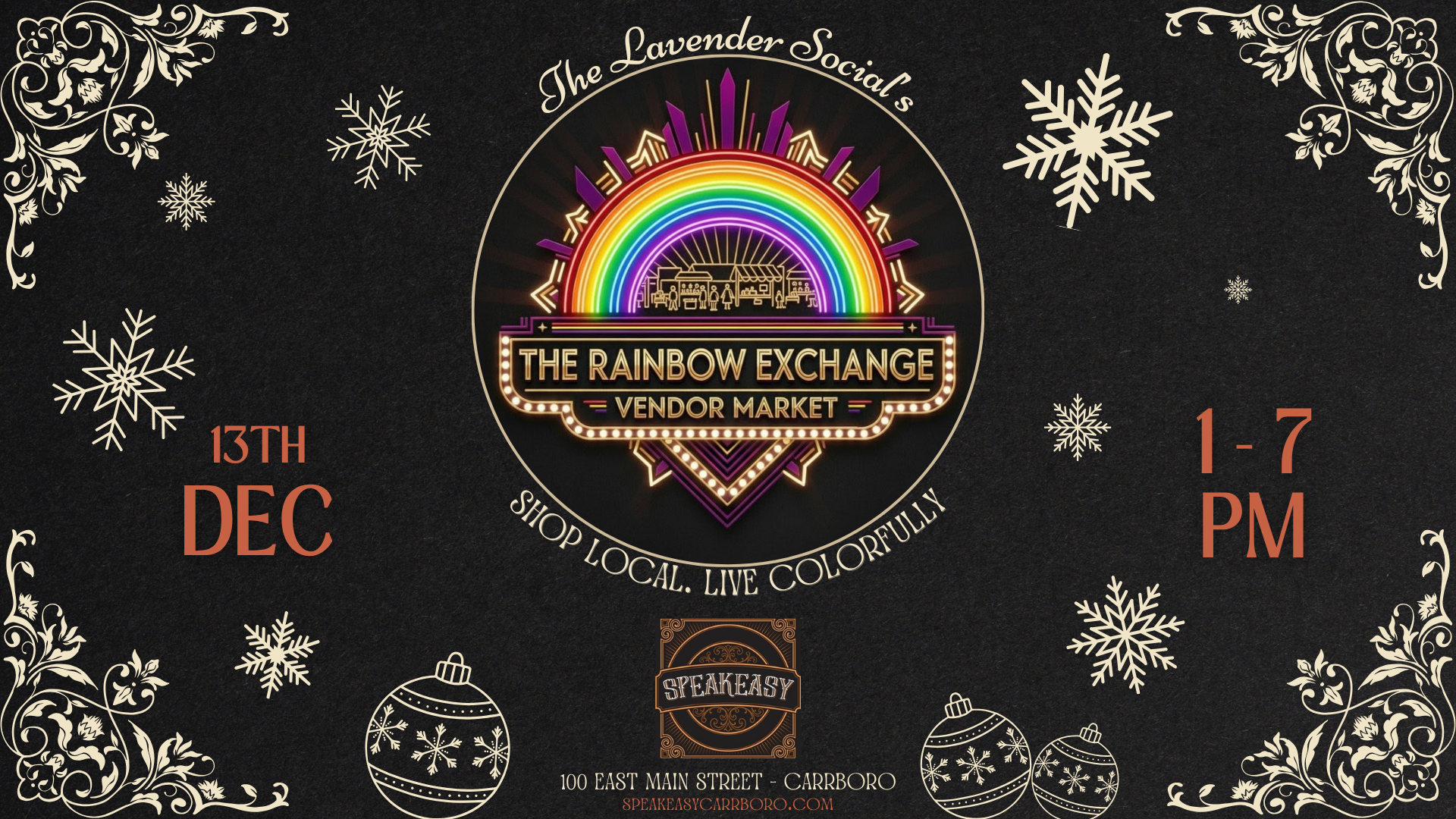 The Rainbow Exchange Vendor Market – December 13 25 – FACEBOOK EVENT COVER