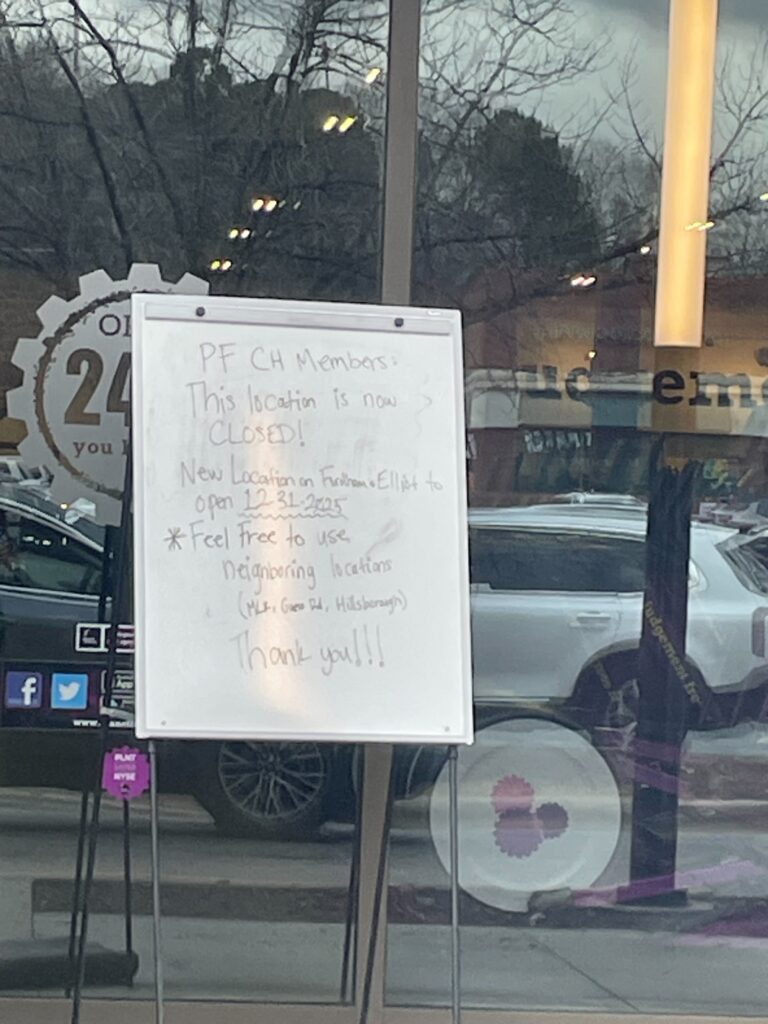 Chapel Hill Planet Fitness Closes at University Place Ahead of Move to S. Elliott Road