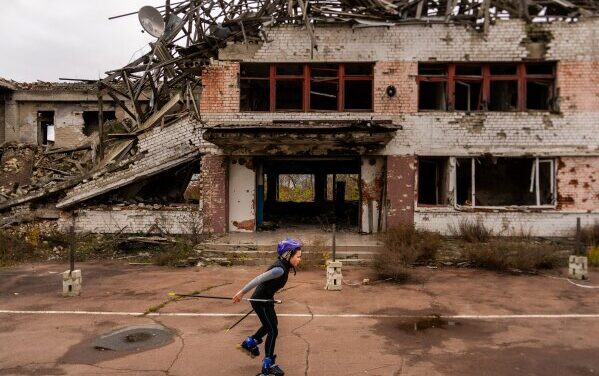 Ukraine’s Young Skiers Practice in A Bombed-Out Olympic Training Base