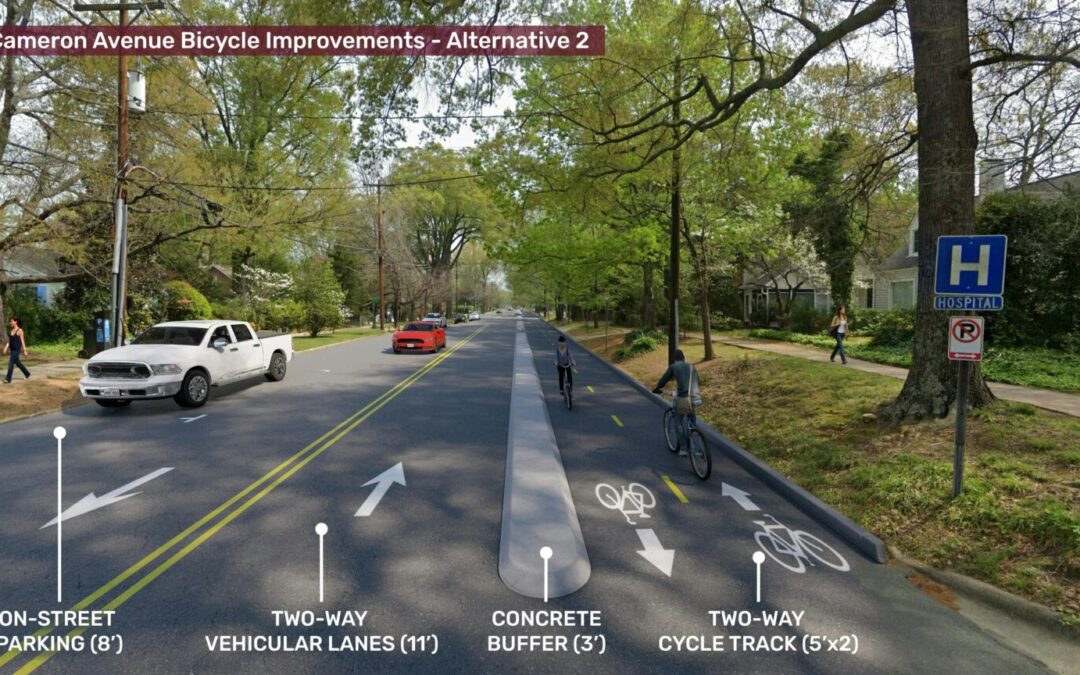 The Town of Chapel Hill Selects Design For New W. Cameron Avenue Bike Lanes