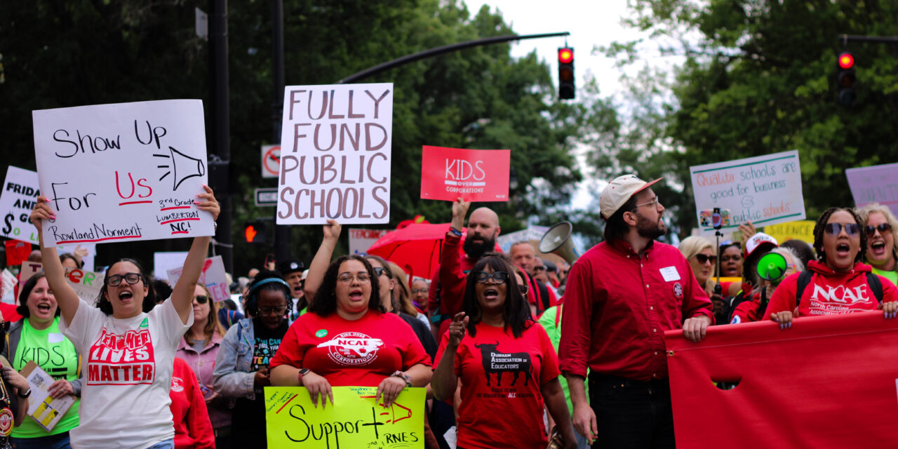 Thousands March To Support Teachers At “Kids Over Corporations” Rally In Raleigh