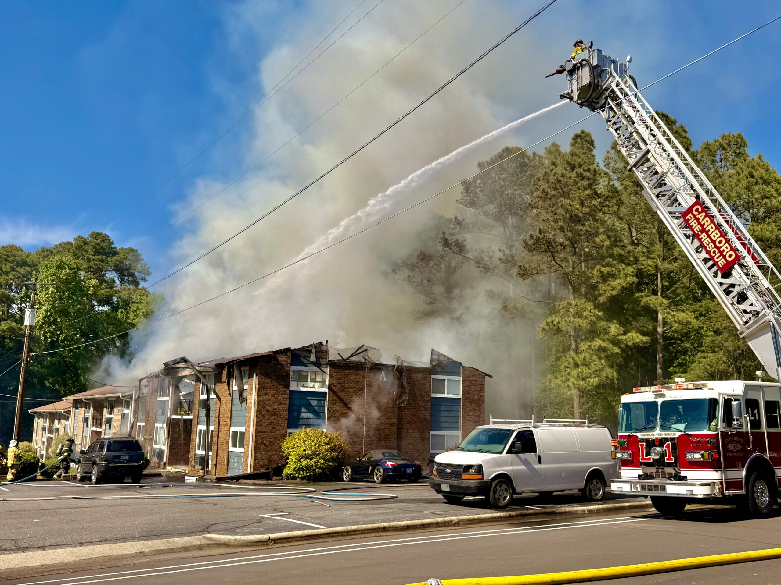 Fire Crews Respond to Blaze at Hillmont Apartments in Carrboro
