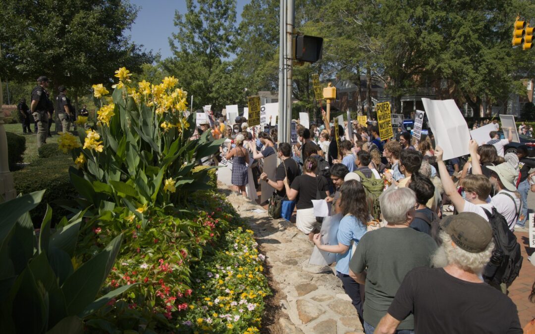 UNC Students and Activists Protest AI-Focused G20 Event at the Carolina Inn