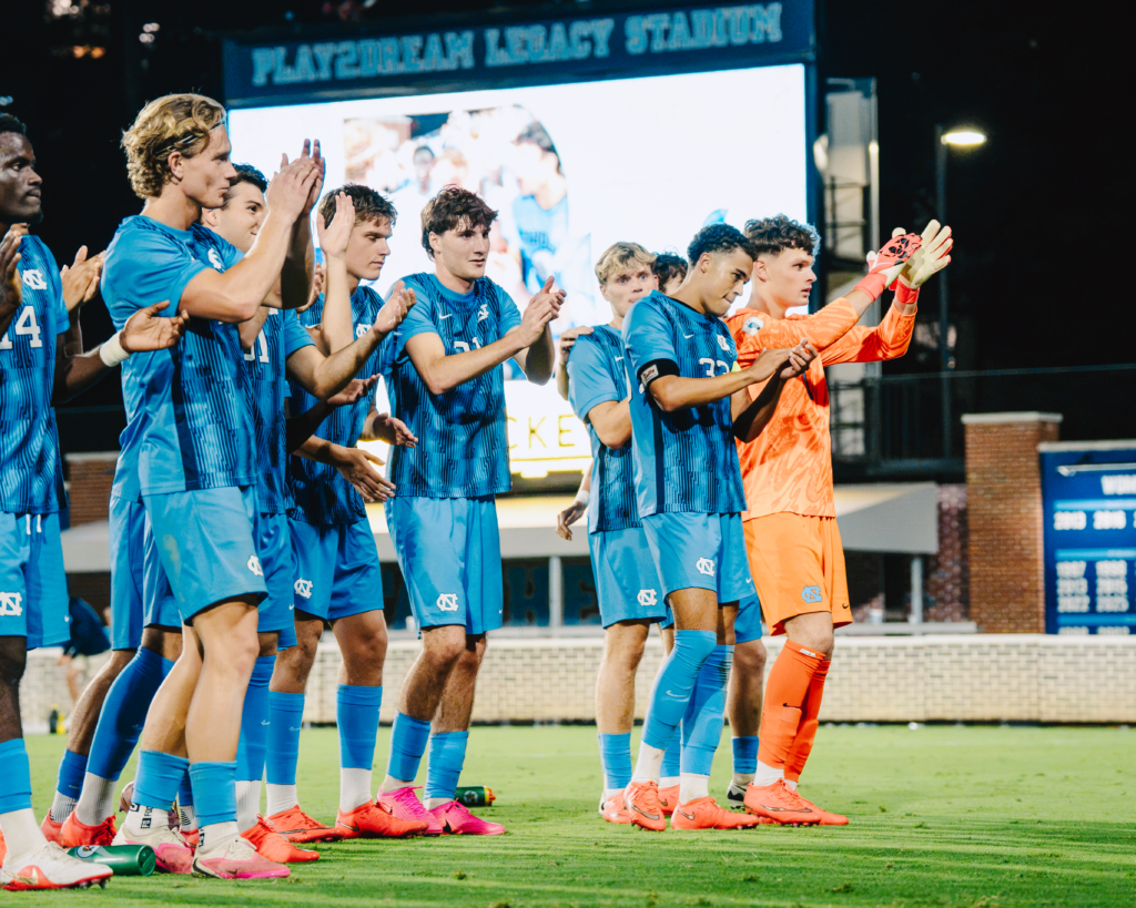 UNC Men's Soccer Defeats Notre Dame 7-1 on Schelb Hat Trick